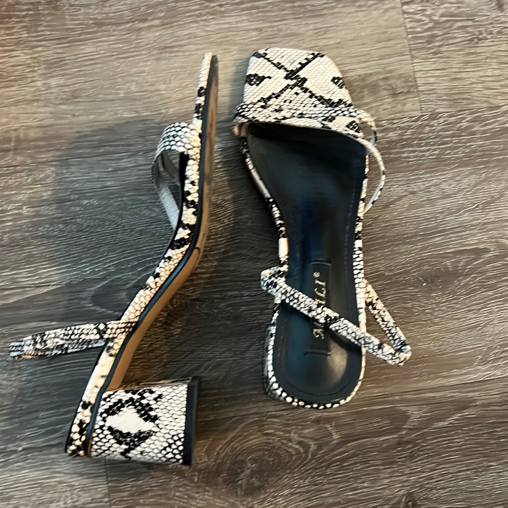 Faux Snake Print Heels